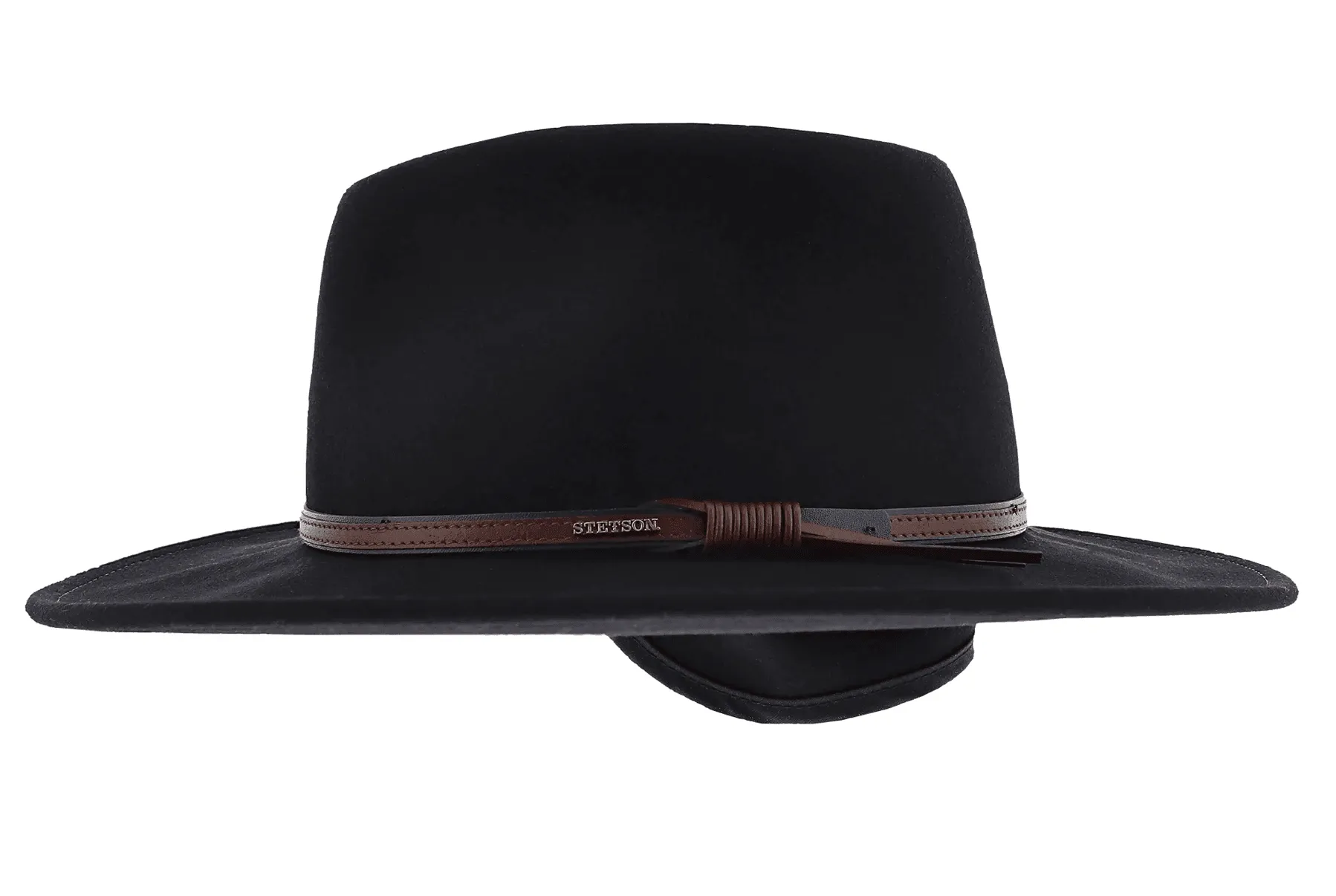 Stetson Bozeman with Earflaps Crushable Black Wool Hat TWBOZEE8132