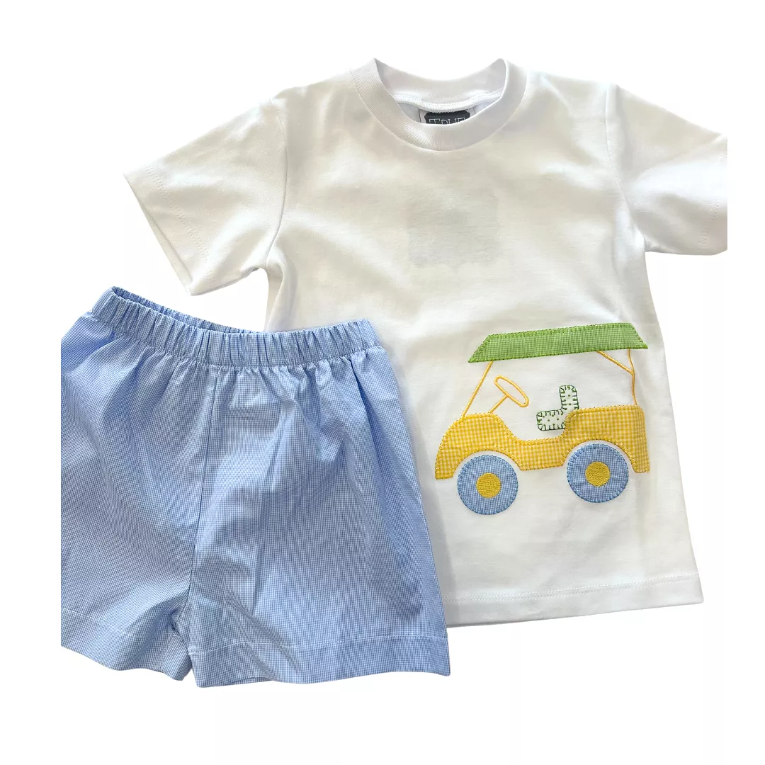 True - Boys Golf Cart Appliqué Tee Set