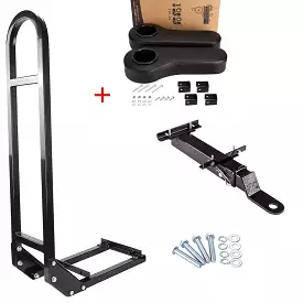 Universal Golf Cart Trailer Hitch and Armrest Kit with Cup Holders - 10L0L