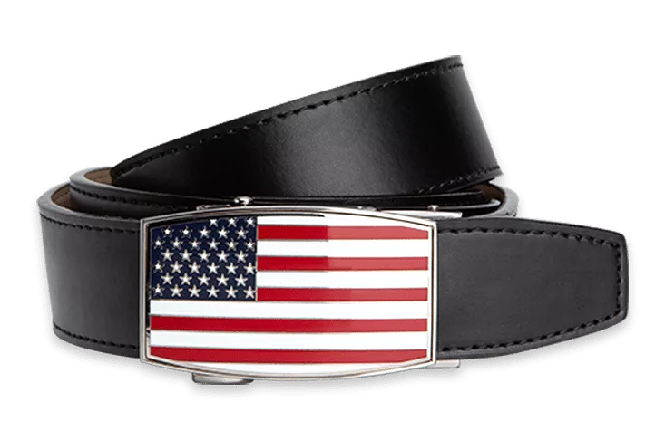 USA Flag Aston Black, 1 3/8 Strap, Golf Belt