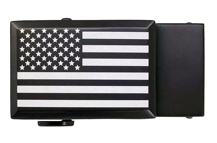 USA Flag Black Go-In Golf Buckle, Fits 1 3/8 Straps