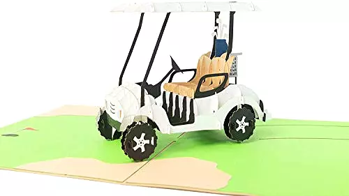 Valentines Day Golf Cart Pop Up Card - Golfing Valentines Gift Bundles