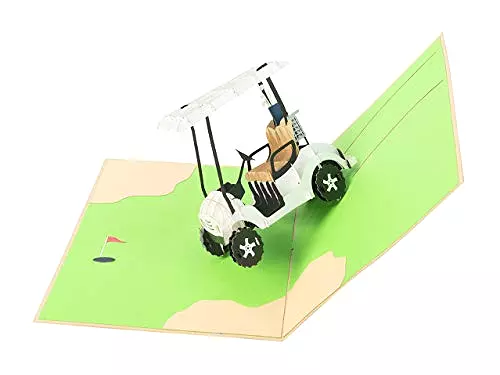 Valentines Day Golf Cart Pop Up Card - Golfing Valentines Gift Bundles