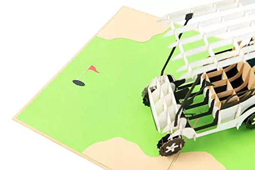 Valentines Day Golf Cart Pop Up Card - Golfing Valentines Gift Bundles