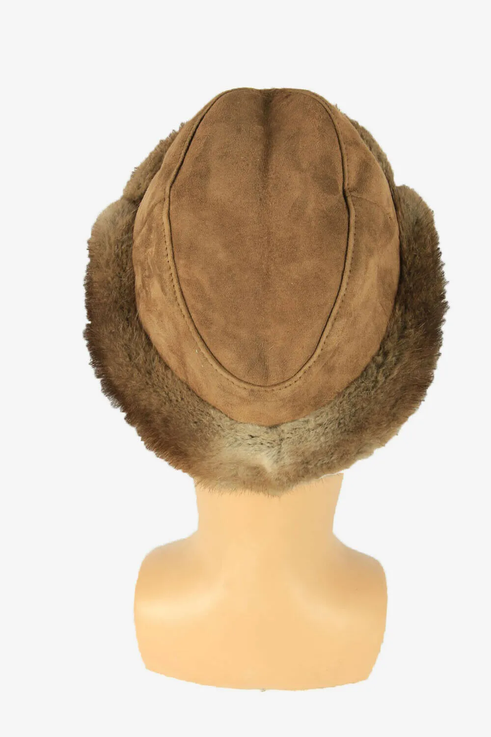 Vintage Fur Suede Cossack Hat Earflaps 90s Brown 56 cm - Pepper Tree London