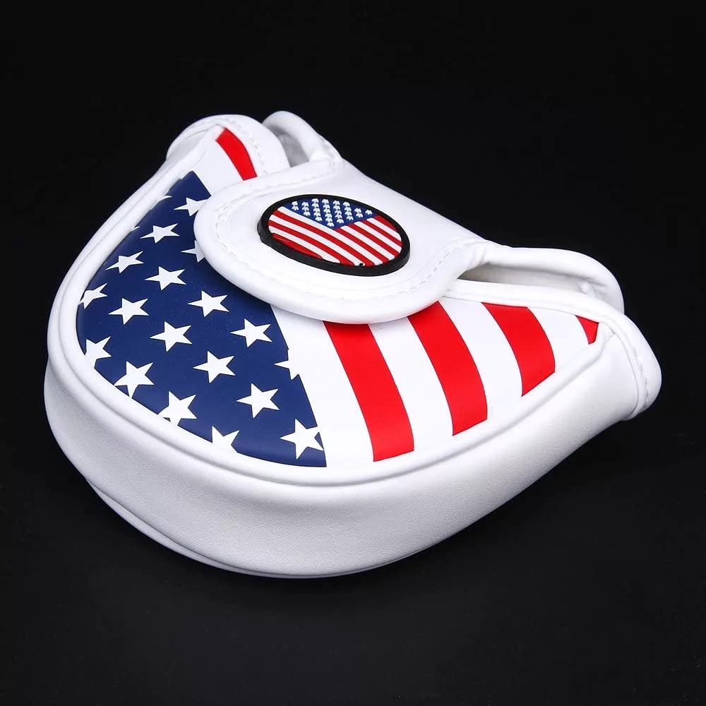 Volf Golf Red White Blue Synthetic Leather USA Mallet Putter Cover