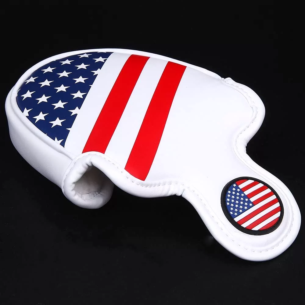 Volf Golf Red White Blue Synthetic Leather USA Mallet Putter Cover