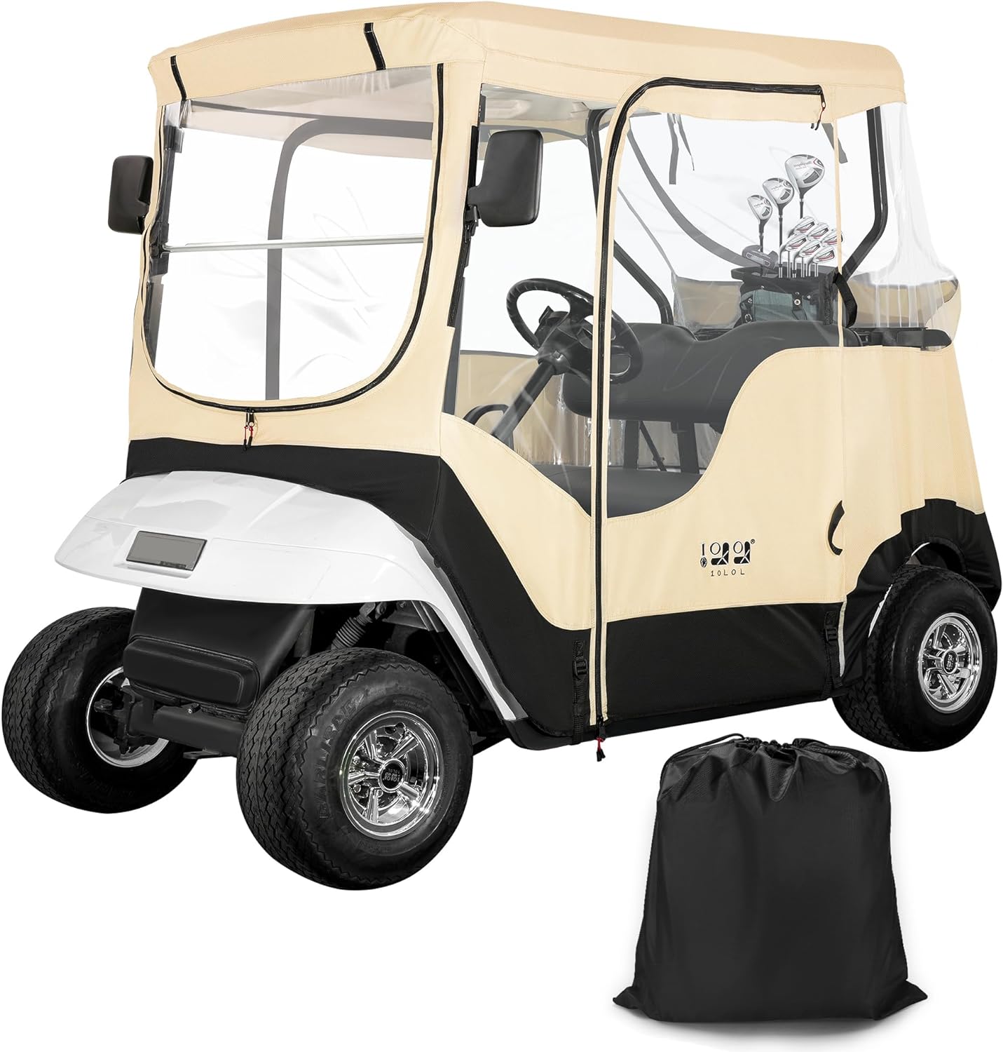 Waterproof Golf Cart Covers for EZGO TXT RXV Portable Golf Cart Enclosure - 10L0L