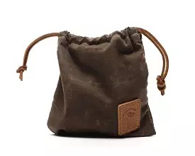 Waxed Canvas Golf Drawstring Valuables Pouch in Bourbon