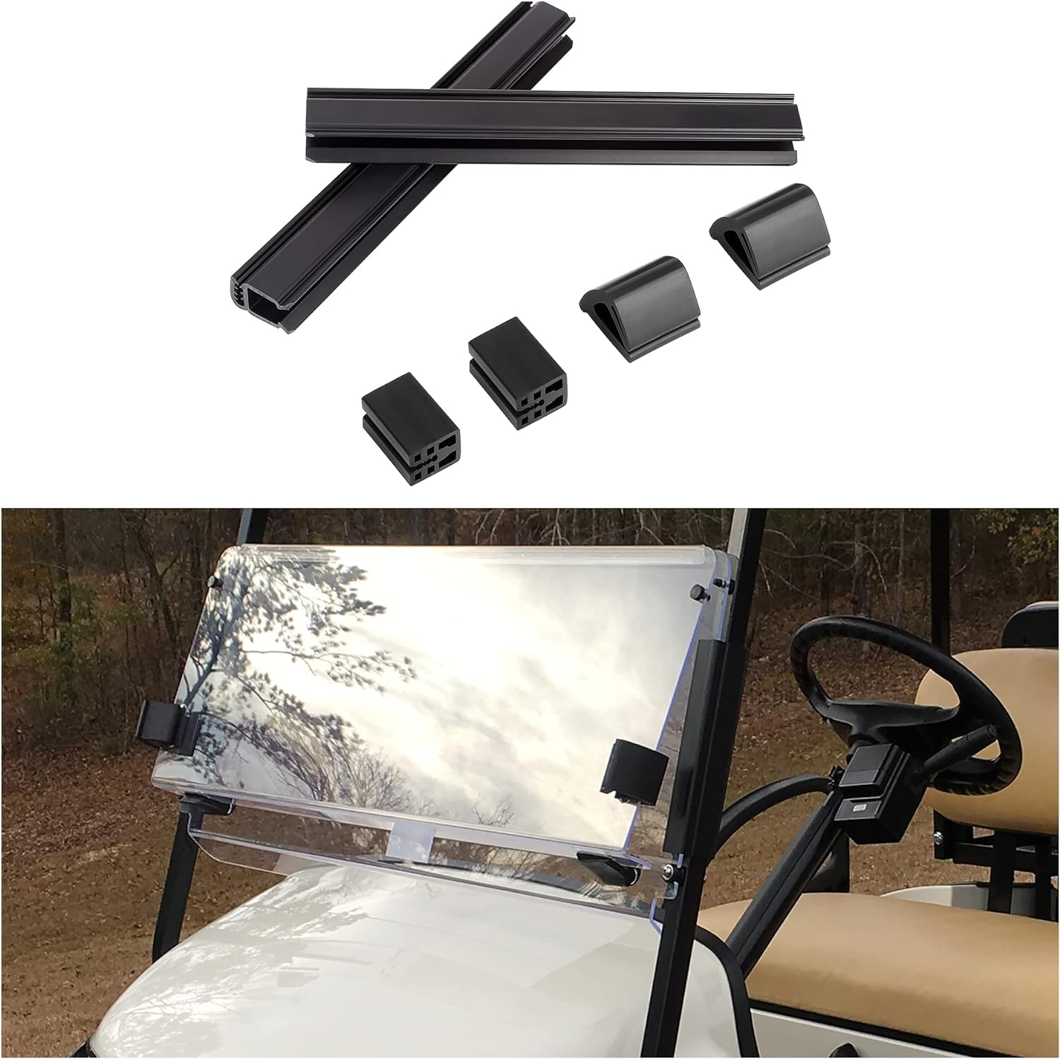 Windshield Clamp Kit for EZGO TXT DCS PDS 1994+ Golf Carts - 10L0L